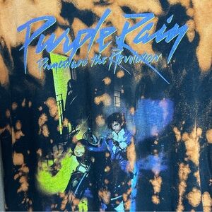 PRINCE PURPLE RAIN CUSTOM Bleach Tie Dyed GRAPHIC TEE!!!!!!